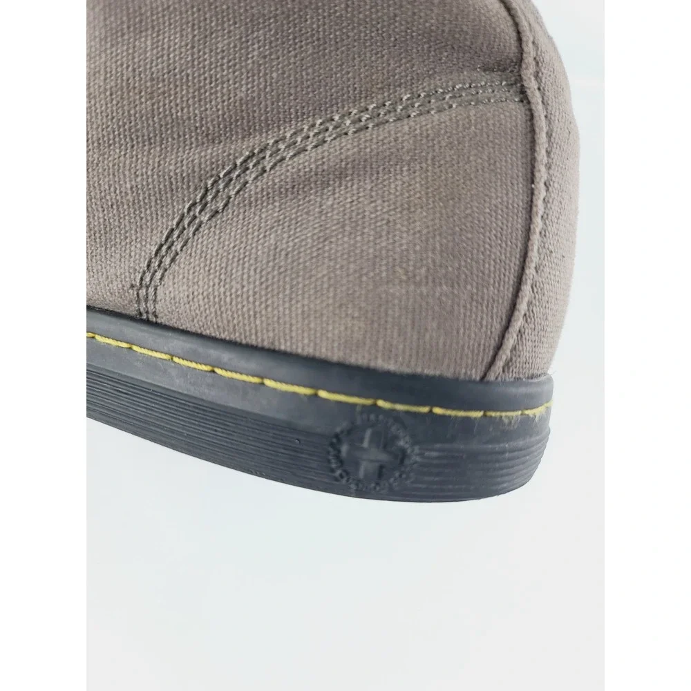 Dr. Martens, Round Toe Canvas Combat Boot / Ankle Boots Mens, Size 12 Taupe Gray